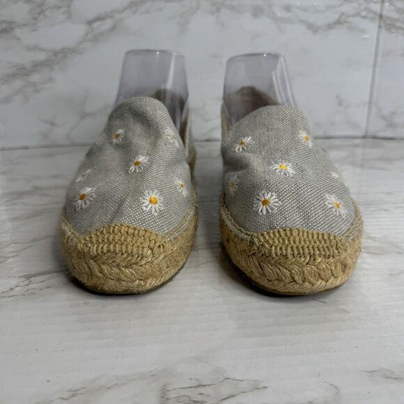 Soludos Shoes Womens Size 9 Espadrille Daisy Embroidered Slip On Floral Canvas - Picture 4 of 14
